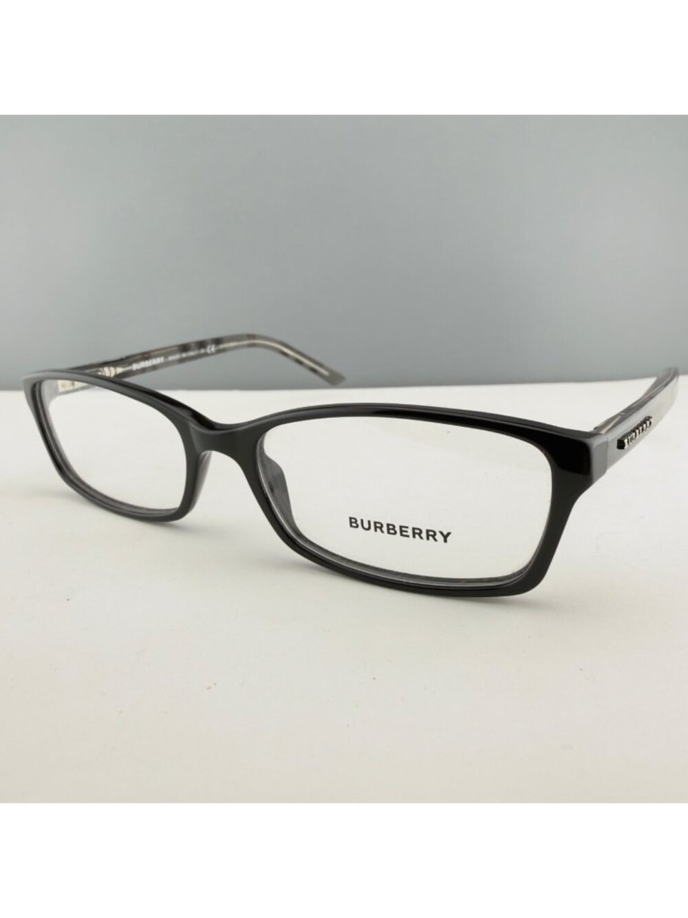 BURBERRY B2073 3164 Italy Black/Gray Crystal Plaid Eyeglasses Frame 53-16-135